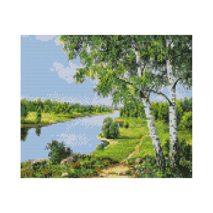 Картина за номерами з алмазною мозаїкою Стратег Весняний пейзаж 30х40см (HX-029)