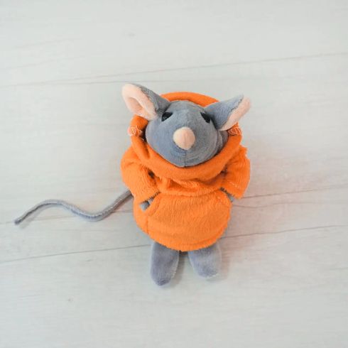 М'яка іграшка Kidsqo Мишеня Сніффі 15cм сірий з помаранчевим (KD175)