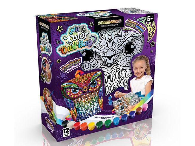 Набір для ліплення Danko Toys Рюкзачок Сова розфарбування My Color Owl-Bag (COWL-01-01)
