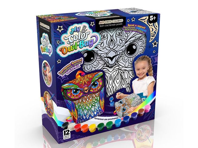 Набор для творчества Danko Toys Рюкзачок Сова раскраска My Color Owl-Bag (COWL-01-01)