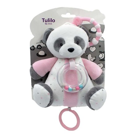 Іграшка підвіска Tulilo Панда музична 18см рожево-біла (9031)