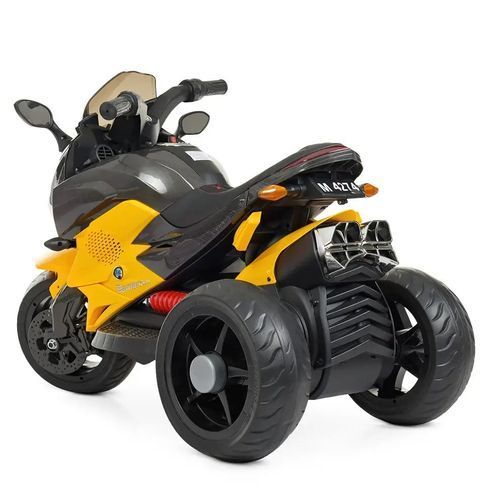 Электромотоцикл Bambi трицикл со светло-звуковыми эффектами желтый (M4274EL-6)