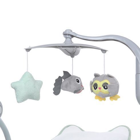 Колиска для малюків TEDDY Animals з підвісками 2 положення м'ятний (ME1075)