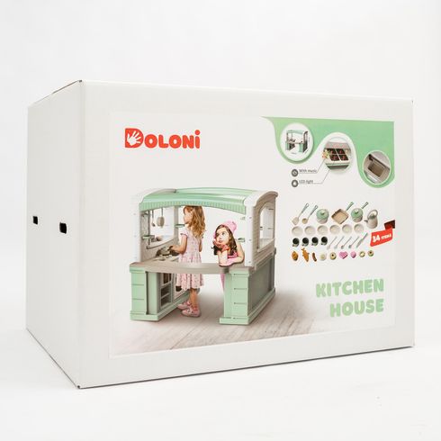 Кухня DOLONI Большая детская с двумя игровыми панелями с посудой (01480/21)