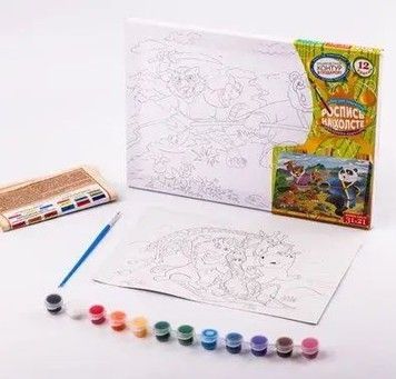 Картина розпис на полотні Danko Toys Панда та тигр 21х31см (PX-04-12)