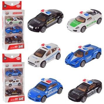 Набір машинок Police масштаб 1:55 металеві 3шт (асортимент) (QZ812-3B)