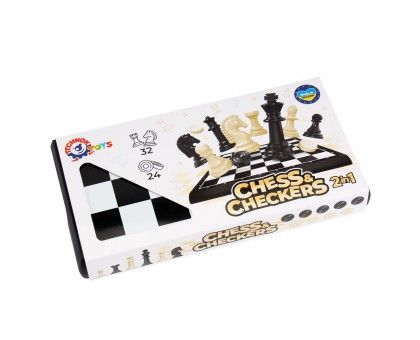Настольная игра Технок Шахматы и шашки черно-белые (TH9079)