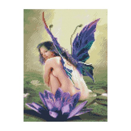 Картина за номерами з алмазною мозаїкою Стратег Дівчина-метелик 30х40см (HX-009)