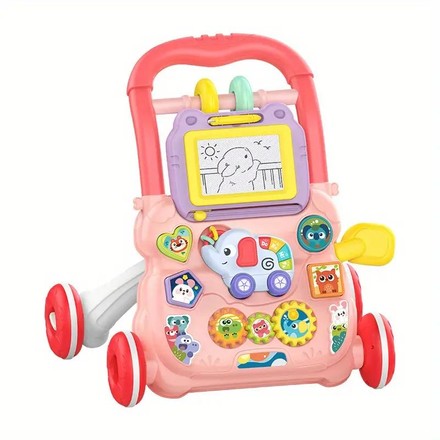 Каталка-ходунки Limo Toy Шагай сам с игровой панелью розовая (HB0041AB-PN)