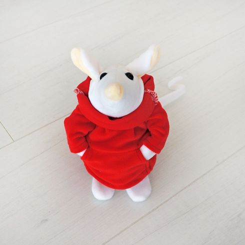 Мягкая игрушка Kidsqo Мышонок Скиппи 15cм белый с красным (KD176)