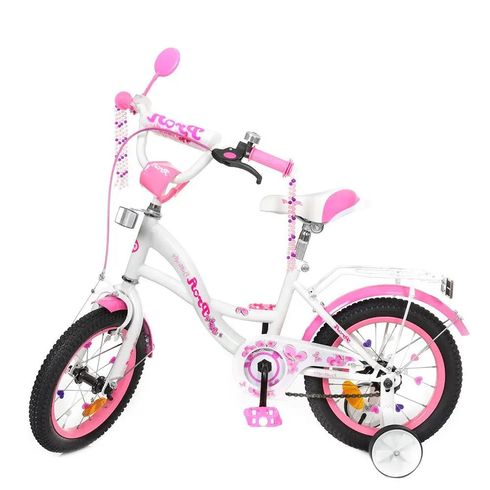 Велосипед двоколісний PROFI Butterfly SKD75 14" біло-рожевий (Y1425-1)