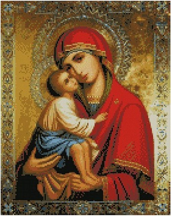 Картина за номерами з алмазною мозаїкою Стратег Донська ікона божої матері 50х40см (FA10375)
