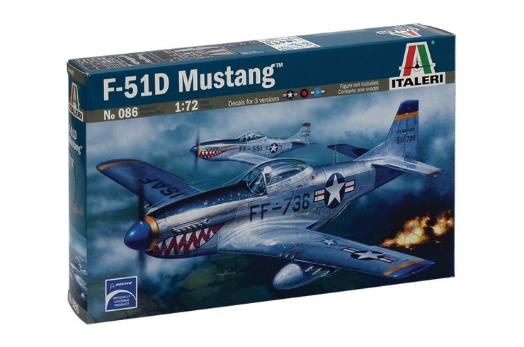 Збірна модель ITALERI 1:72 Винищувач P-51D MUSTANG (IT086)