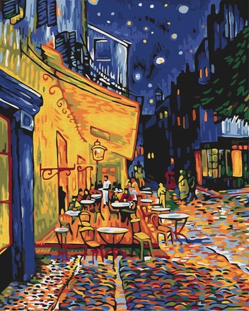 Картина для малювання за номерами Brushme Нічне кафе Арле. Ван Гог 40х50см (BS51338)