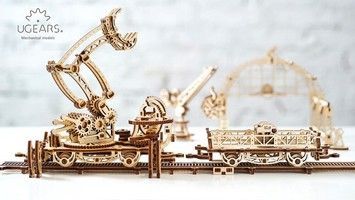 Механічний 3D пазл UGEARS Механічний місто "Маніпулятор на рейках" (70032)