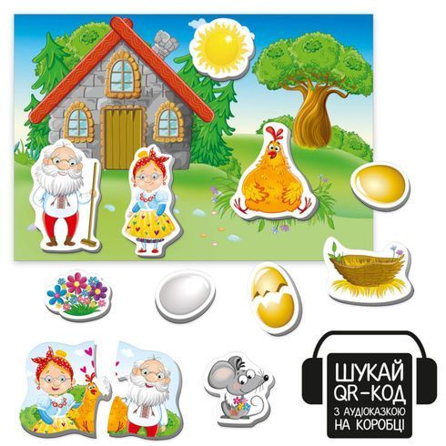 Гра розвиваюча Vladi Toys магнітний театр з аудіоказкою Казкові голоси "Курочка Ряба" (VT3206-39)
