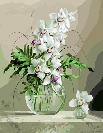 Картина для рисования по номерам Brushme Орхидеи в вазе 40х50см (BS21177)