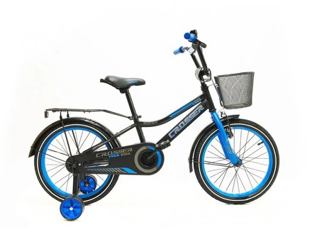 Велосипед двухколесный ROCKY CROSSER-13 14" с корзиной черно-синий (RC-13/14BBL)
