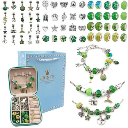 Набор для создания браслетов Pandora в подарочной шкатулке зеленый (B4342GR)