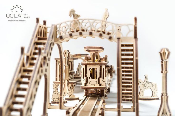 Механический 3D пазл UGEARS Механический город "Трамвайная линия" (70028)