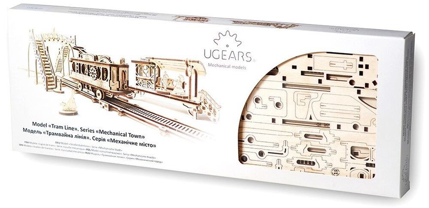 Механічний 3D пазл UGEARS Механічний місто "Трамвайна лінія" (70028)