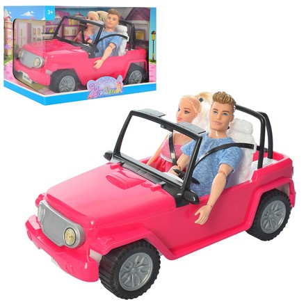 Куклы шарнирные Семья с машинкой (68136)