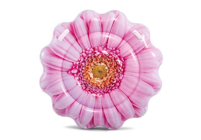 Плотик-матрац надувний Intex Рожева квітка 142 см (58787)