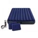 Матрац надувний Intex Велюр з подушками та насосом 152х203см синій (64765)