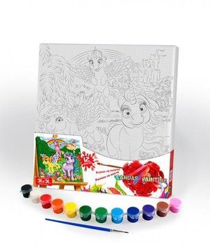 Картина розпис на полотні Danko Toys Веселі одноріжки 31х31см (PX-07-01)