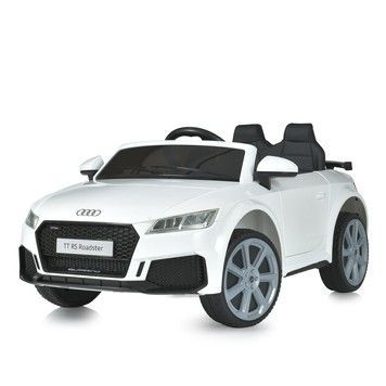 Електромобіль Audi з пультом керування із світло-звуковими ефектами дверцята відчиняються білий (M5012EBLR-1)