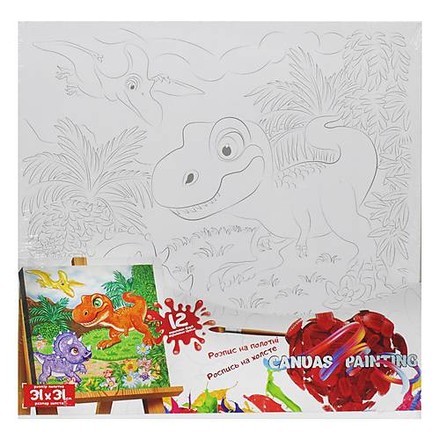 Картина розпис на полотні Danko Toys Маленький динозаврик 31х31см (PX-07-02)