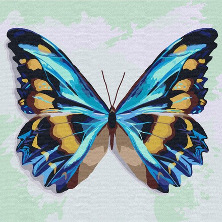 Картина-розмальовка Ідейка за номерами Блакитний метелик 25х25 (KHO4207)