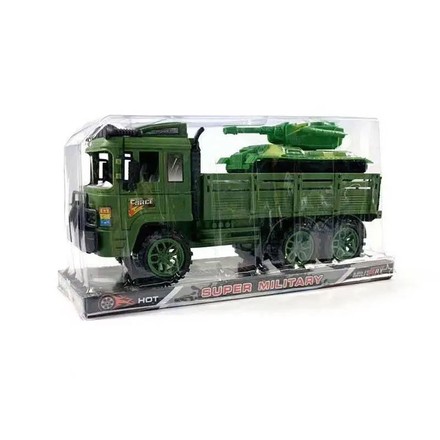 Іграшкова машинка-трейлер з танком в слюді (2588-3)