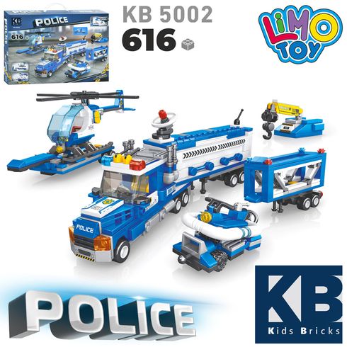 Конструктор Limo Toy Kids Bricks Police 5в1 поліцейська техніка 616 дет (KB5002)
