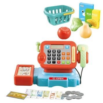 Кассовый аппарат с набором игрушечных продуктов и сканером (LT8802-5B)