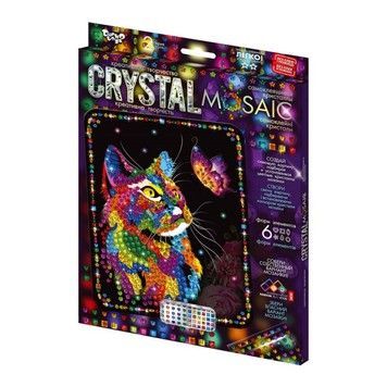 Набор для творчества Danko Toys CRYSTAL MOSAIC Игривый котик (CRM-02-04)