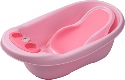 Ванночка детская Babyhood Дельфин с горкой 87см розовая (BH-314P)