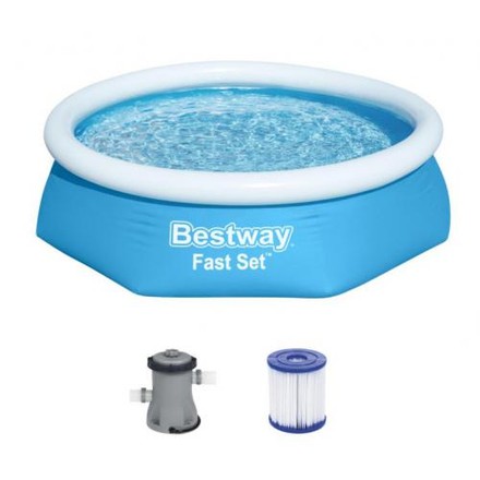 Бассейн надувной наливной Bestway Fast Set с фильтрационным насосом 244x61см (57450)