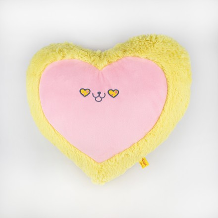 М'яка іграшка Kidsqo Подушка серце кіт 43см жовто-рожева (KD657)