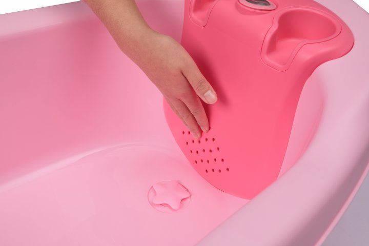 Ванночка детская Babyhood Дельфин с горкой 87см розовая (BH-314P)