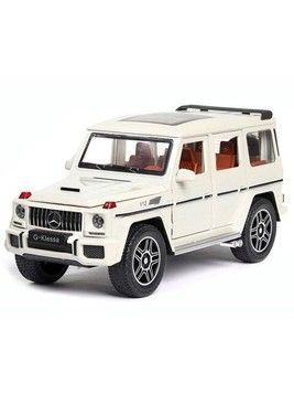 Іграшкова моделька АвтоСвіт Mercedes-Benz G65 1:32 металева, взаємодіючі елементи кузова, інерційна, біла (AP-1853WT)