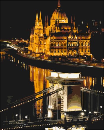 Картина для рисования по номерам Brushme Ночной Будапешт 40х50см (BS52549)