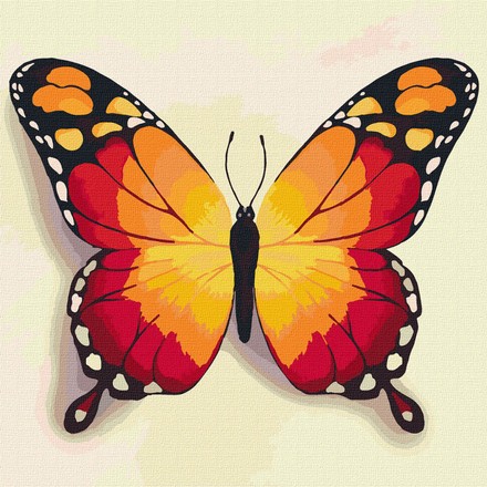 Картина-розмальовка Ідейка за номерами Помаранчевий метелик 25х25 (KHO4210)