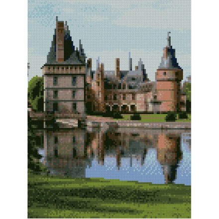 Картина за номерами з алмазною мозаїкою Стратег Замок на воді 30х40см (HX054)