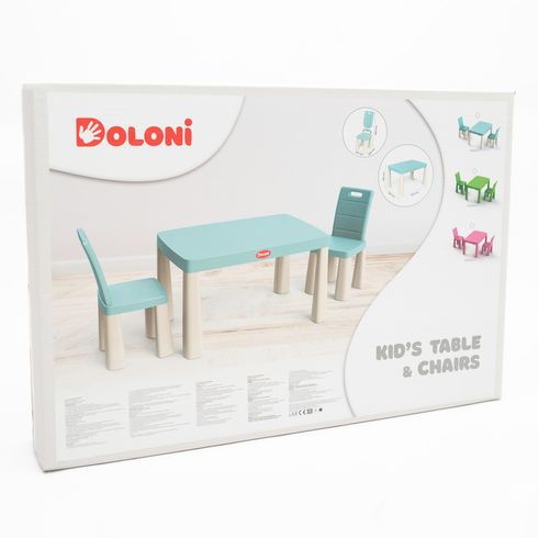 Набір дитячих меблів DOLONI Столик із двома стільцями м'ятний (04680/7)