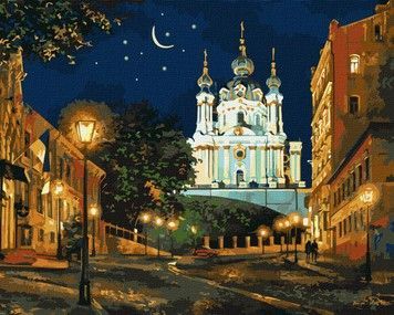 Картина-розмальовка Ideyka для малювання за номерами Вечірній Київ 40х50 см (KHO2160)