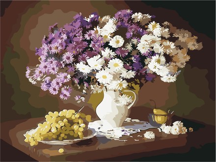Картина для рисования по номерам Brushme Осенний натюрморт с цветами 40х50см (H687)