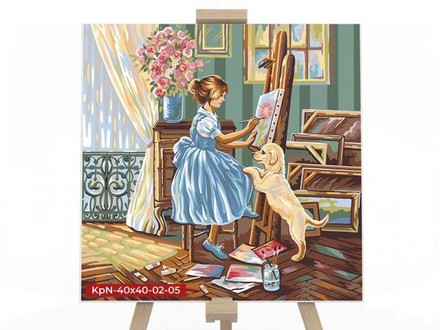 Картина раскраски по номерам Danko Toys Художница 40x40 (KpNe-40*40-02-05)
