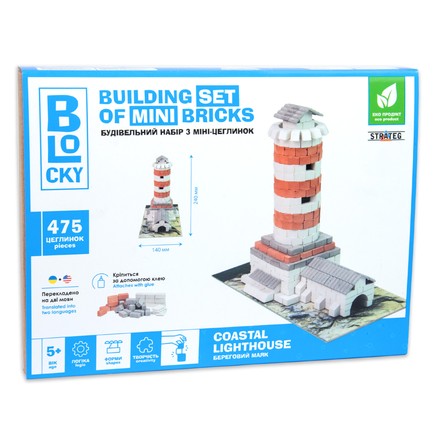 Будівельний набір Strateg BLOCKY Береговий маяк з міні-цеглинок 475 ел (31009)