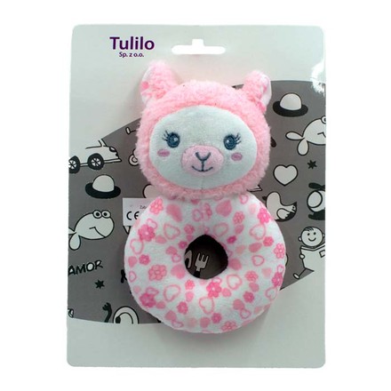 Іграшка брязкальце Tulilo Лама 15см рожева (9041)
